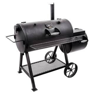 OKLAHOMA JOE'S Highland Reverse Flow Barrel Charcoal Smoker and Grill in Black 17202052 | The Home Depot