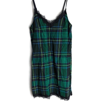 aerie plaid eyelash lace v-neck flannel lace pj nightie dress size XS  | eBay | eBay US