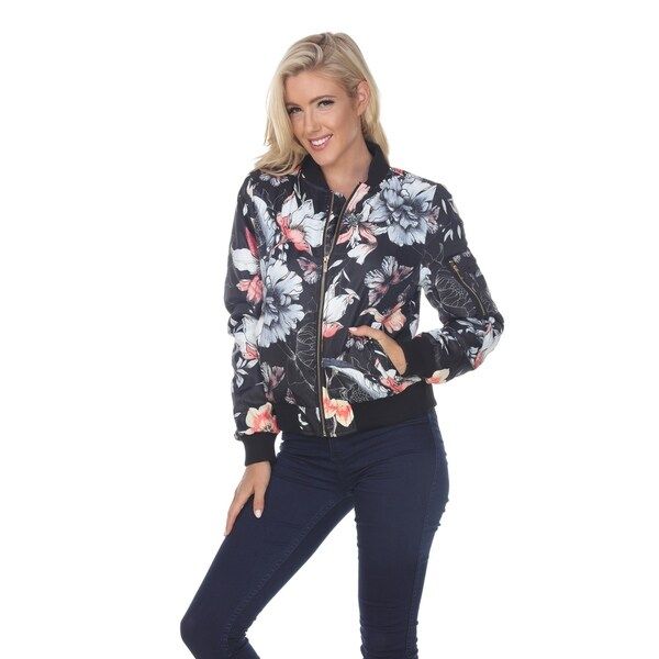 White Mark Women's Floral Bomber Jacket | Bed Bath & Beyond