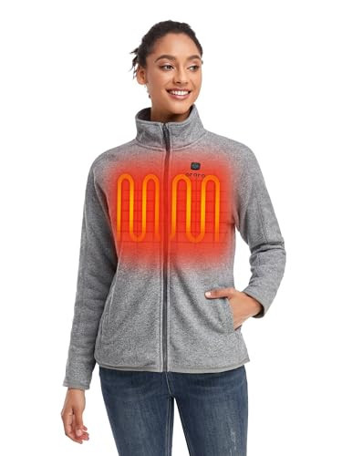 ORORO Women’s Heated Fleece Jacket with Battery, Fleece Heating Jacket (Charger Not Included) (Grey, XXL) | Amazon (US)