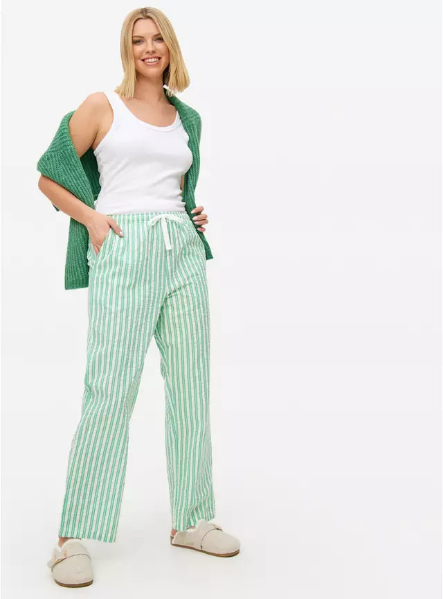 Green Stripe Seersucker Pyjama Bottoms 14 | Tu Clothing