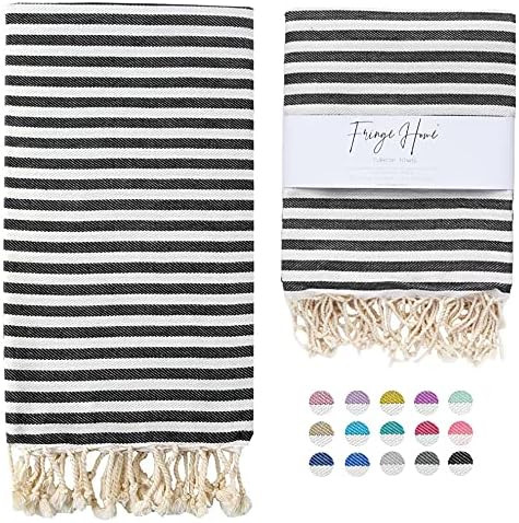 Fringe Home Turkish Towel, Turkish Beach Towel, Striped Beach Towel, Peshtemal Towel, Turkish Bath T | Amazon (CA)