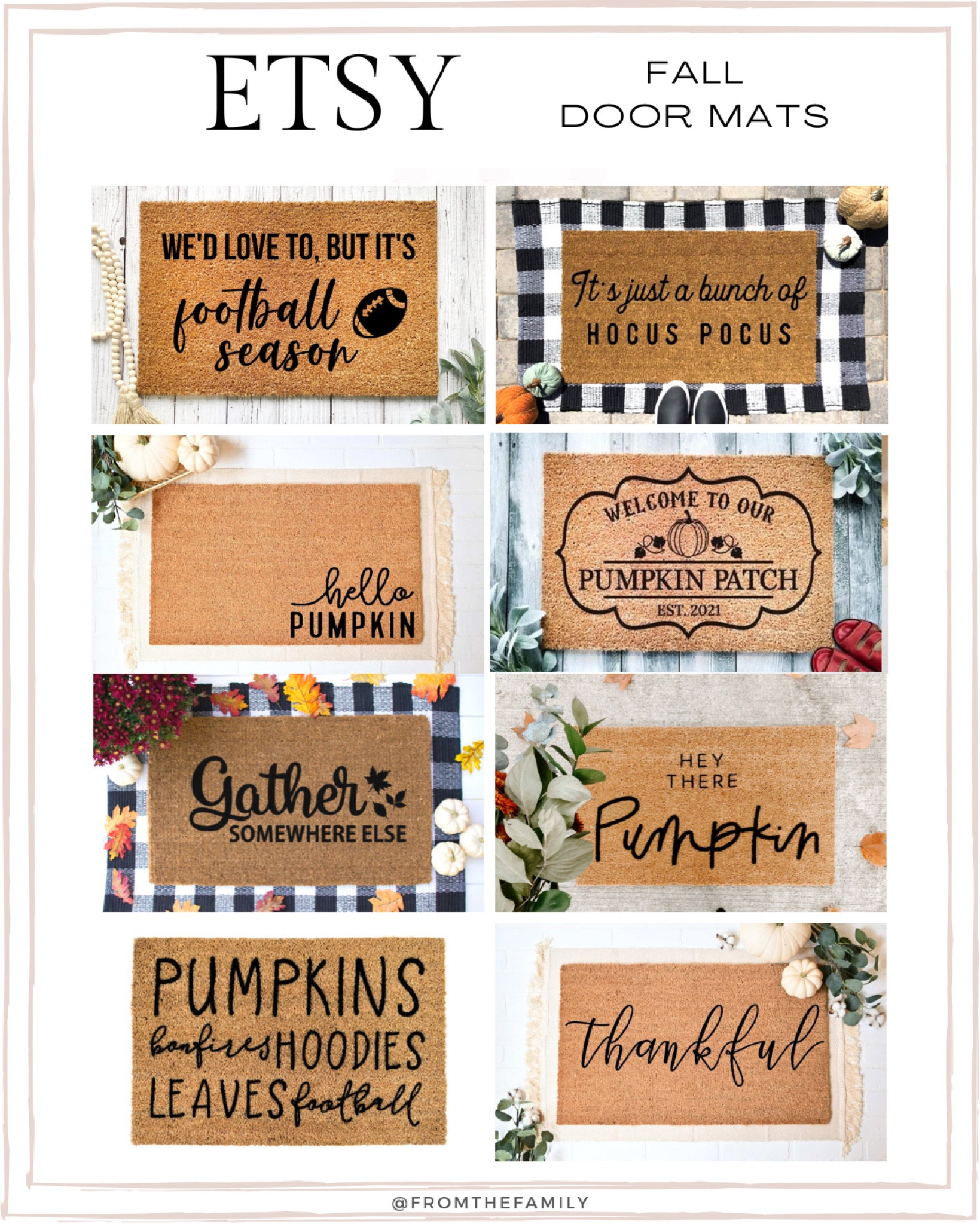 Protikol Fall Pumpkin Home Welcome Door Mats Low-Profile Farmhouse