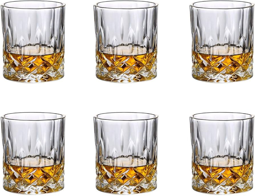 Crystal Whiskey Glass, Old Fashioned Whiskey Glasses, 11 Oz Unique Bar whiskey glasses For Scotch... | Amazon (US)