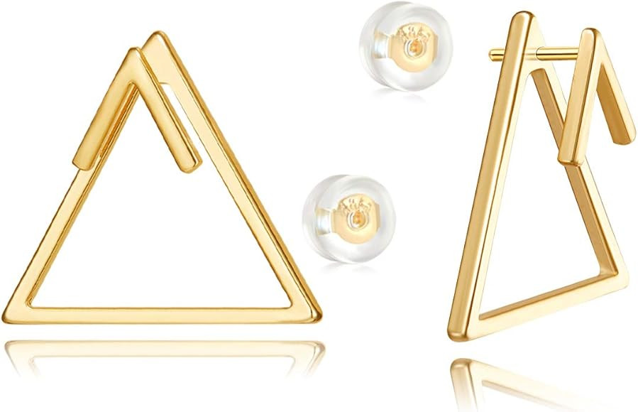 LOYATA Spike Earrings Gold Huggie Hoop Diamond Cubic Zirconia 14K Gold Plated Dainty Small Simple... | Amazon (US)