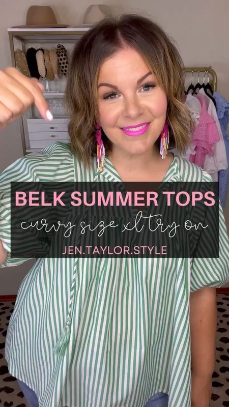 Belk summer tops! So many cute summer outfits you can style with these  🙌🏻 Jen is wearing XL in all tops and size 34 in the Curve Love Abercrombie jeans. Midsize outfits, midsize try on, vacation outfits, size XL try on 
6/30

#LTKStyleTip #LTKPlusSize #LTKVideo
