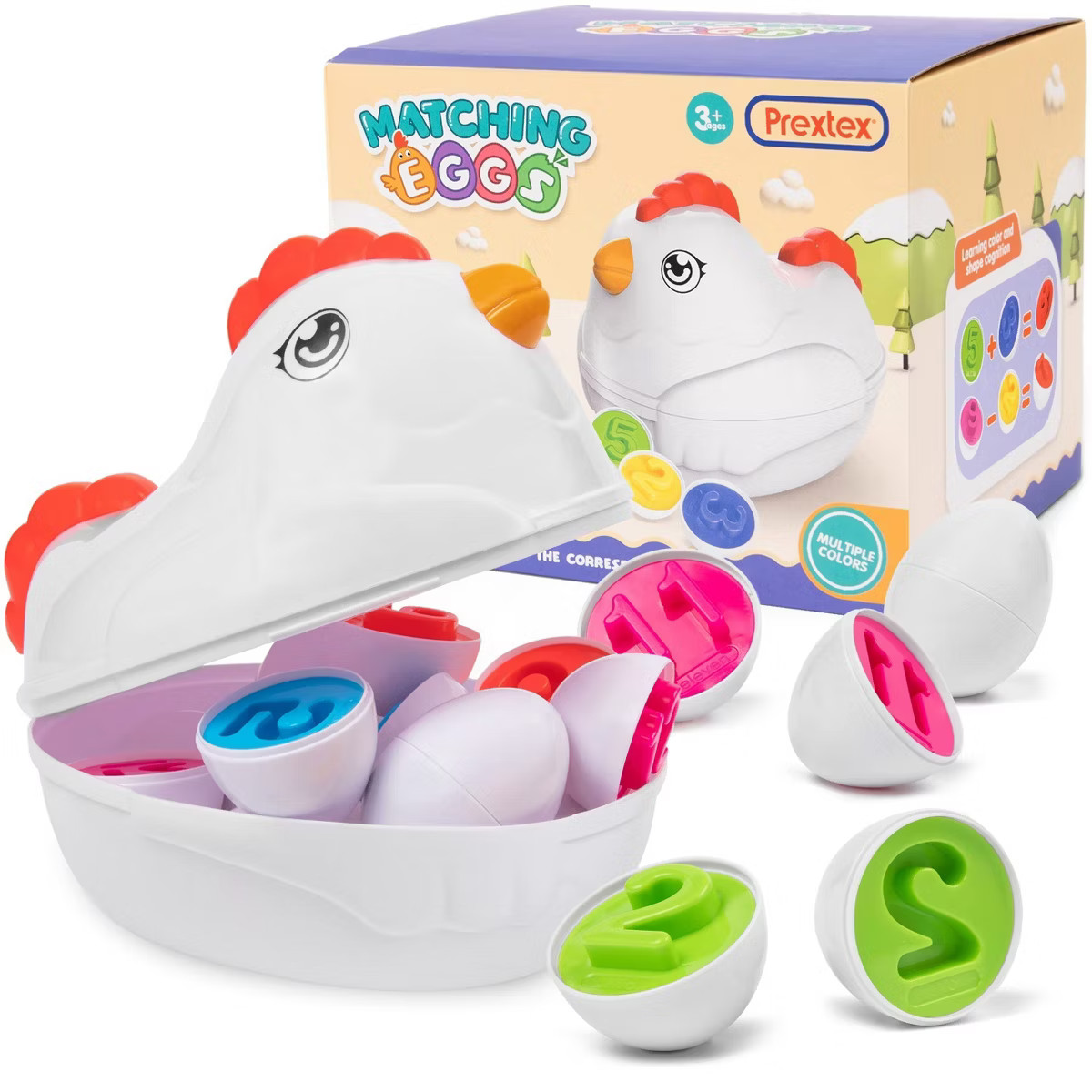 PREXTEX Find & Match Number Matching Easter Eggs, White | Target