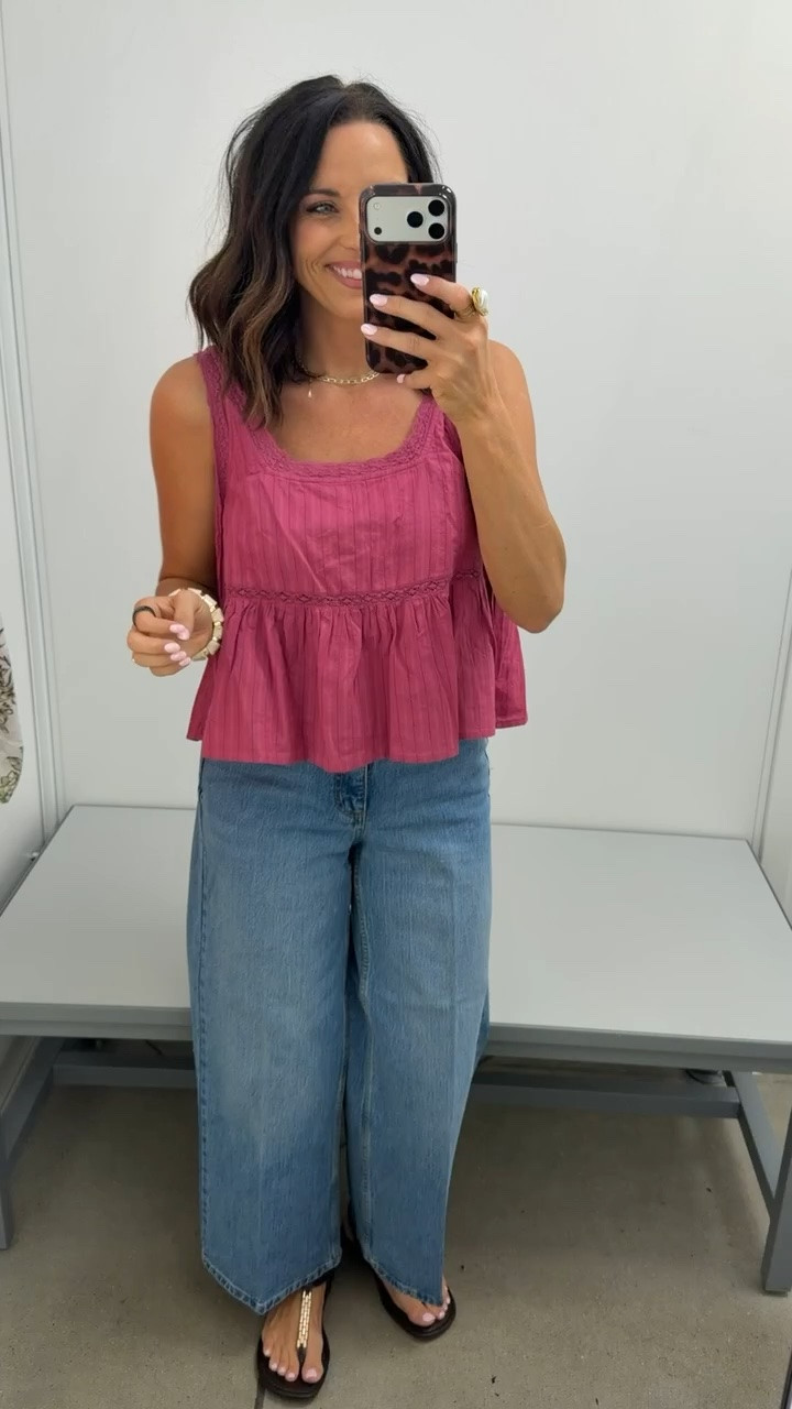 This Walmart top is such a pretty color for summer 💕 lightweight, flowy, and easy to throw on with denim. Wearing the XS! #walmartfashion #walmartfinds #summerstyle #casualoutfit #affordablefashion #pinktop #ootd #ltkstyle