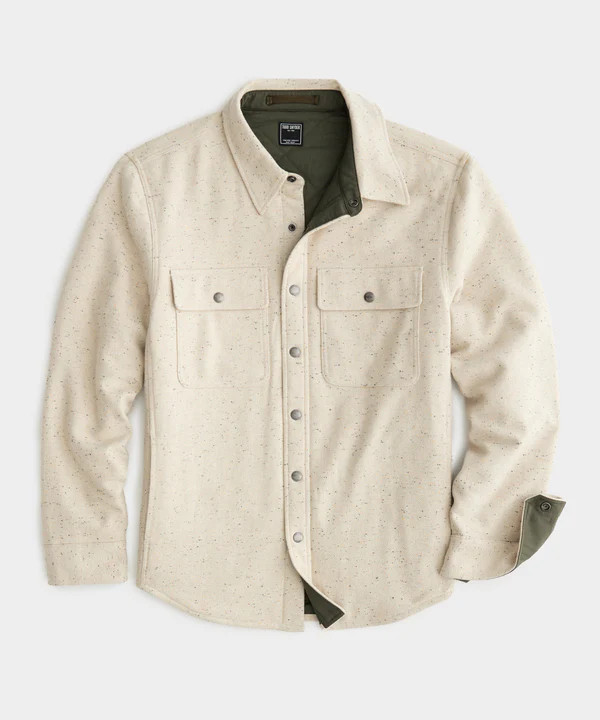Speckled Wool Basecamp Shirt in Vintage Pewter | Todd Snyder