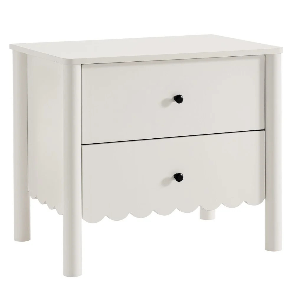 Modway Emmeline Scalloped 2-Drawer Nightstand | Walmart (US)