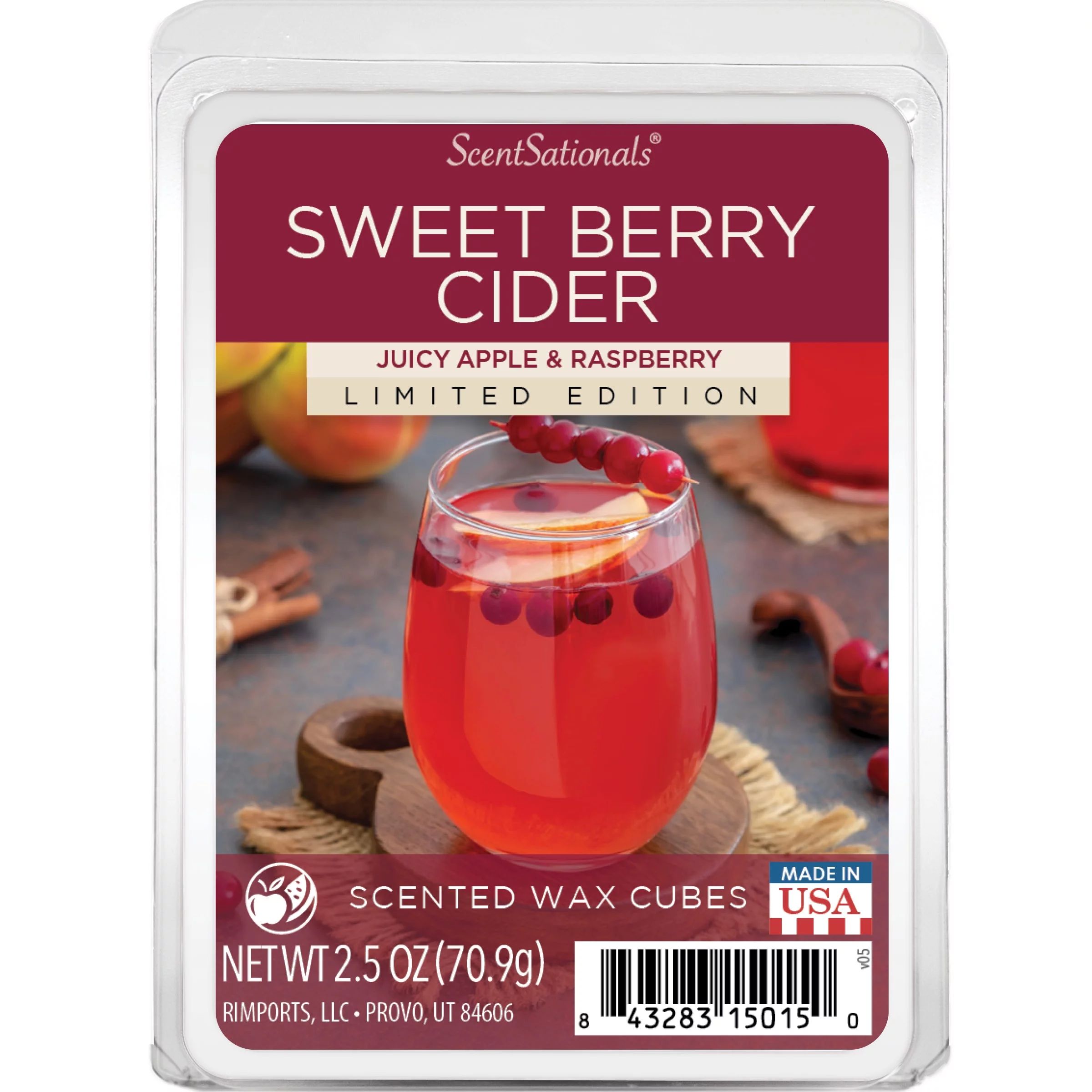 Sweet Berry Cider Scented Wax Melts, Scentsationals, 2.5 oz (1-Pack) | Walmart (US)