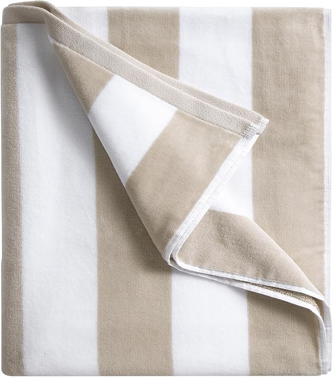LULUHOME Large Oversized Beach Towel - Big Cotton 36 x 70 Inch Striped Pool Towel, Large Cabana S... | Amazon (US)