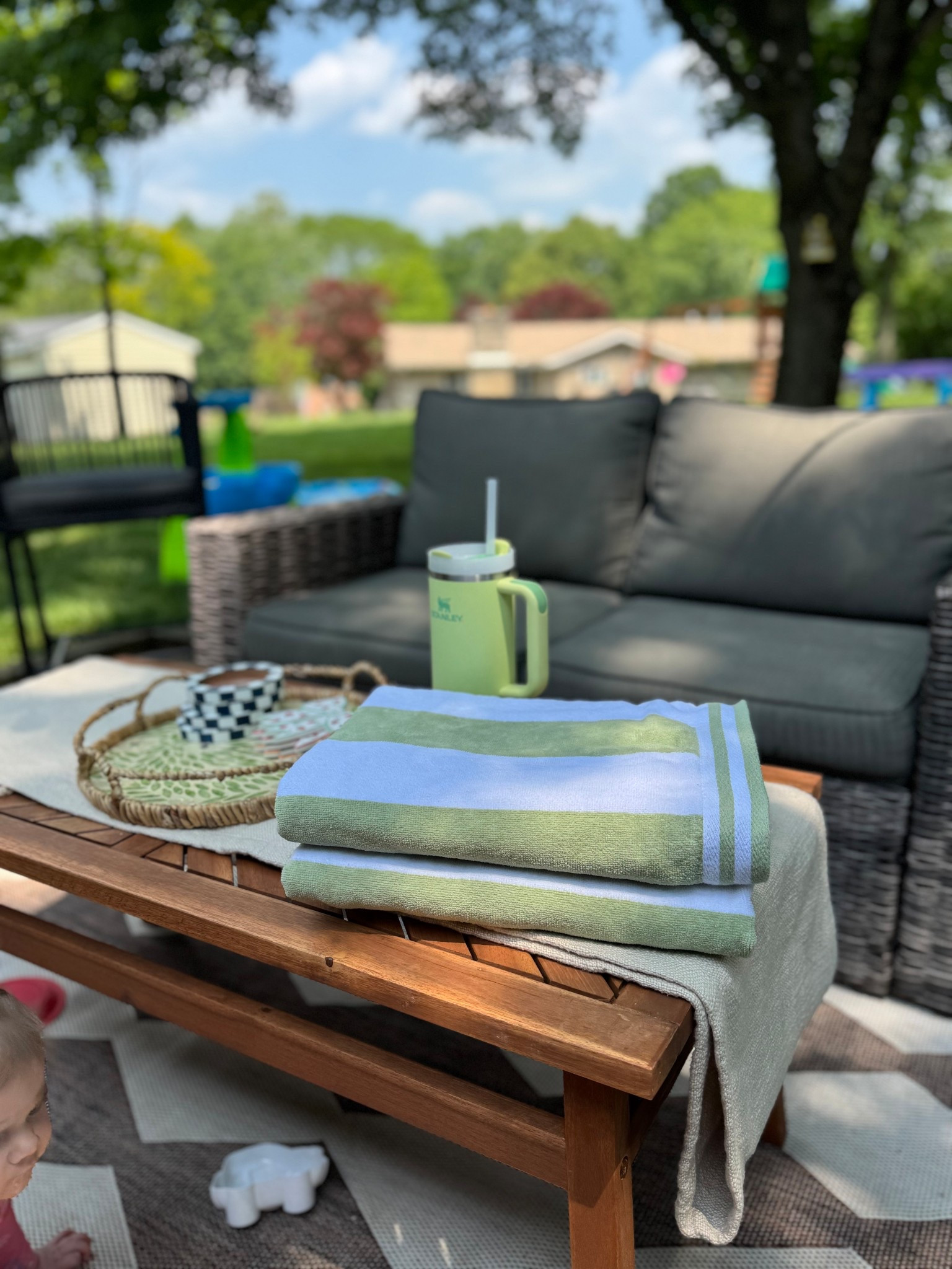 Our swim towels — so many diff colored stripe options! I’m obsessed with these 😍 I did the sage green and white option — pack of 4!! 

Pool towels, family towels, beach towel, swim towel, cabana stripes 

#LTKFindsUnder100 #LTKFamily #LTKSummerEdit