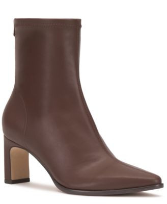 Vince Camuto Women's Julea Heel Sock Pointed Toe Booties - Petit Sirah Patent | Macy's