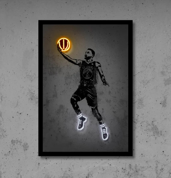 Stephen Curry Wall Art Neon Print Poster Street Art - Etsy | Etsy (US)