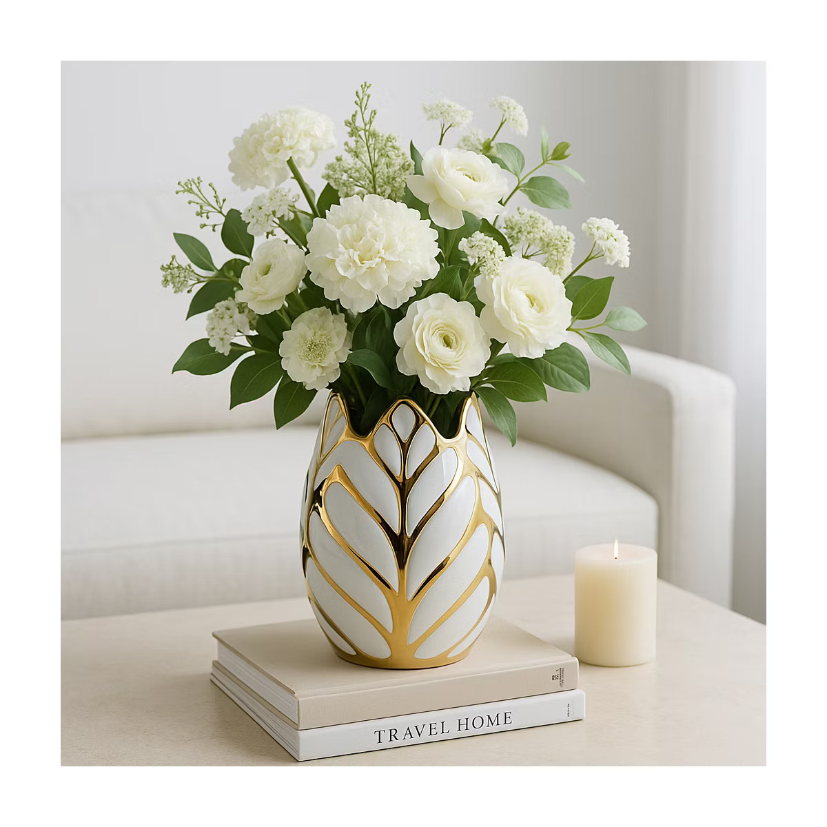 Sagebrook Home Glam Decorative Ceramic Leaf Bud Vase for Room and Office Decor | Target