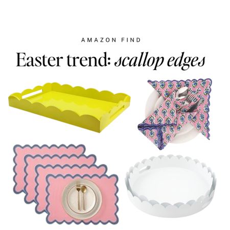 Easter Trend: Scallop edges

Whimsical but fun in bright colors and patterns. Dress your table up or keep it casual. This trend easily blends with both modern coastal, grandmillenial or maximalist decor .

Find all of these on Amazon and have it in time for Easter or use these to celebrate a fun bridal or baby shower this spring. 

Entertaining, party decor, tabletop, spring finds, spring tabletop, Amazon finds, grandmillenial, chinoiserie, southern decor, east coast traditional, palm beach chic, pink decor, kitchen finds, dining table, Easter party, feminine decor, home finds, home decorating. 

#LTKSeasonal #LTKfindsunder50 #LTKhome