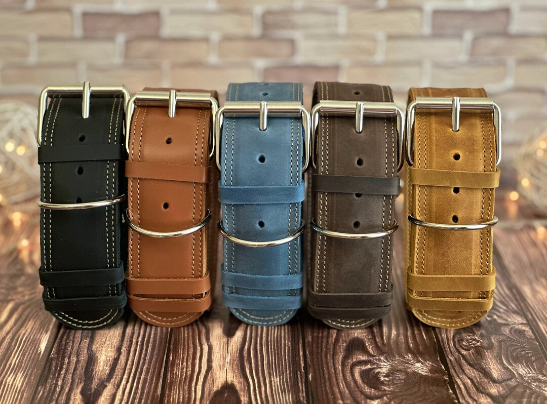 Leather Dog Collar, Personalized Leather Dog Collar, Engraved Leather Dog Collar, Thick Leather D... | Etsy (CAD)