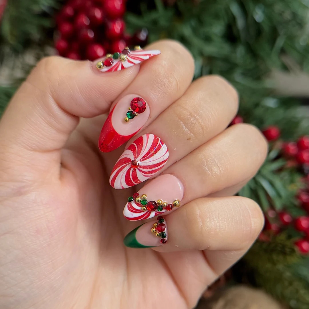 Cute Pink 3D Nails, Kawaii Candy Cane, Glue on Nails and Reusable Nails, Press on Nails - Etsy | Etsy (US)