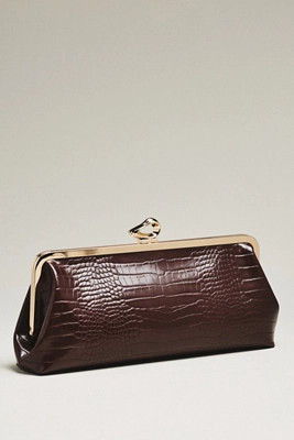 Claire Vegan-Leather Turnlock Clutch | Anthropologie (US)