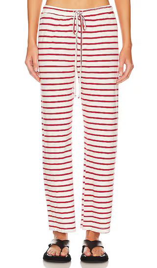 Stripe Jersey Crop Pant in Red Stripe | Revolve Clothing (Global)