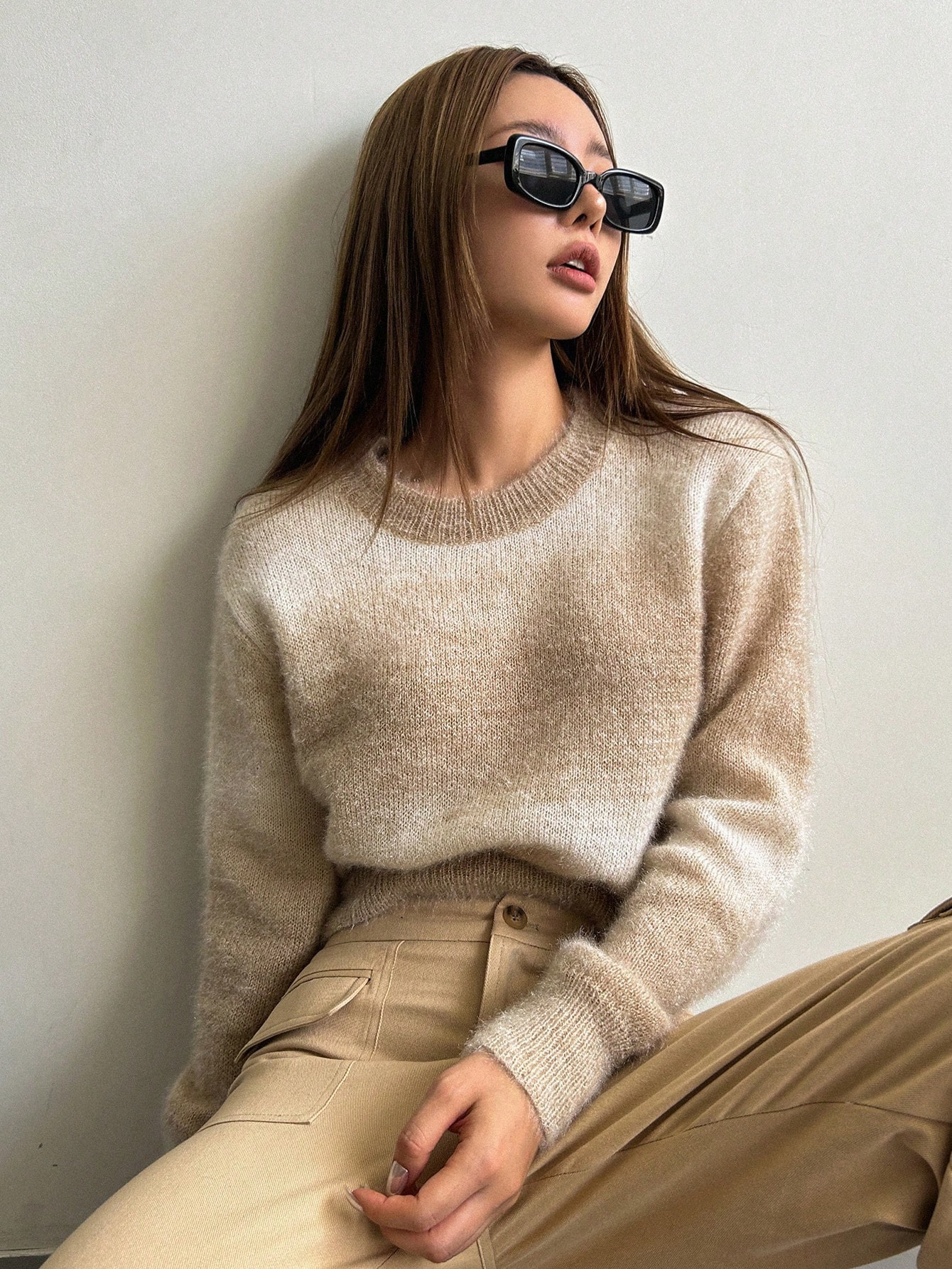 DAZY Ombre Round Neck Sweater | SHEIN