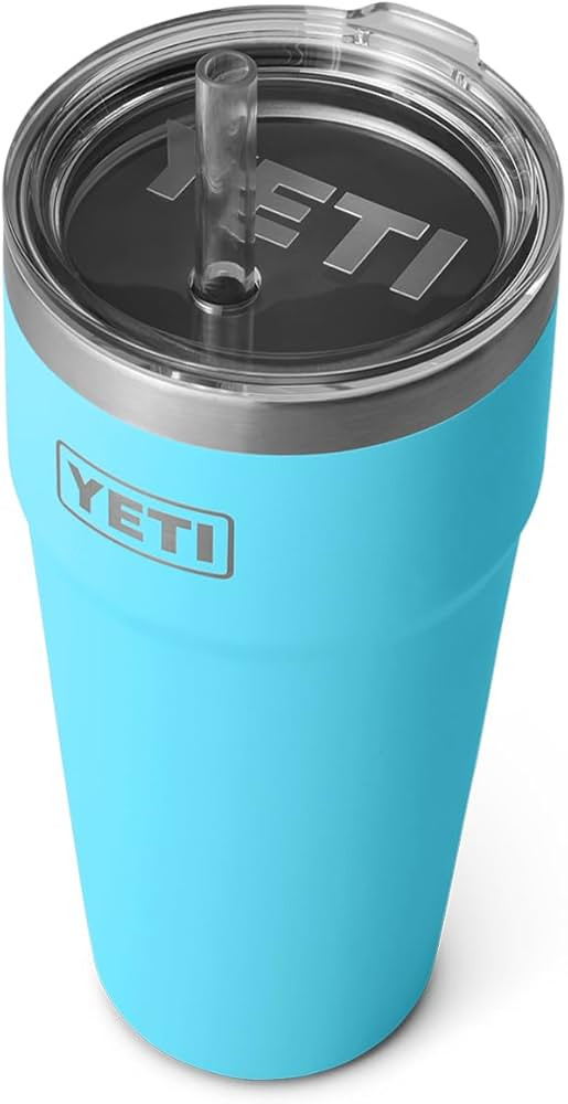 YETI Rambler 26 oz Straw Cup, Vacuum Insulated, Stainless Steel with Straw Lid, Reef Blue | Amazon (US)