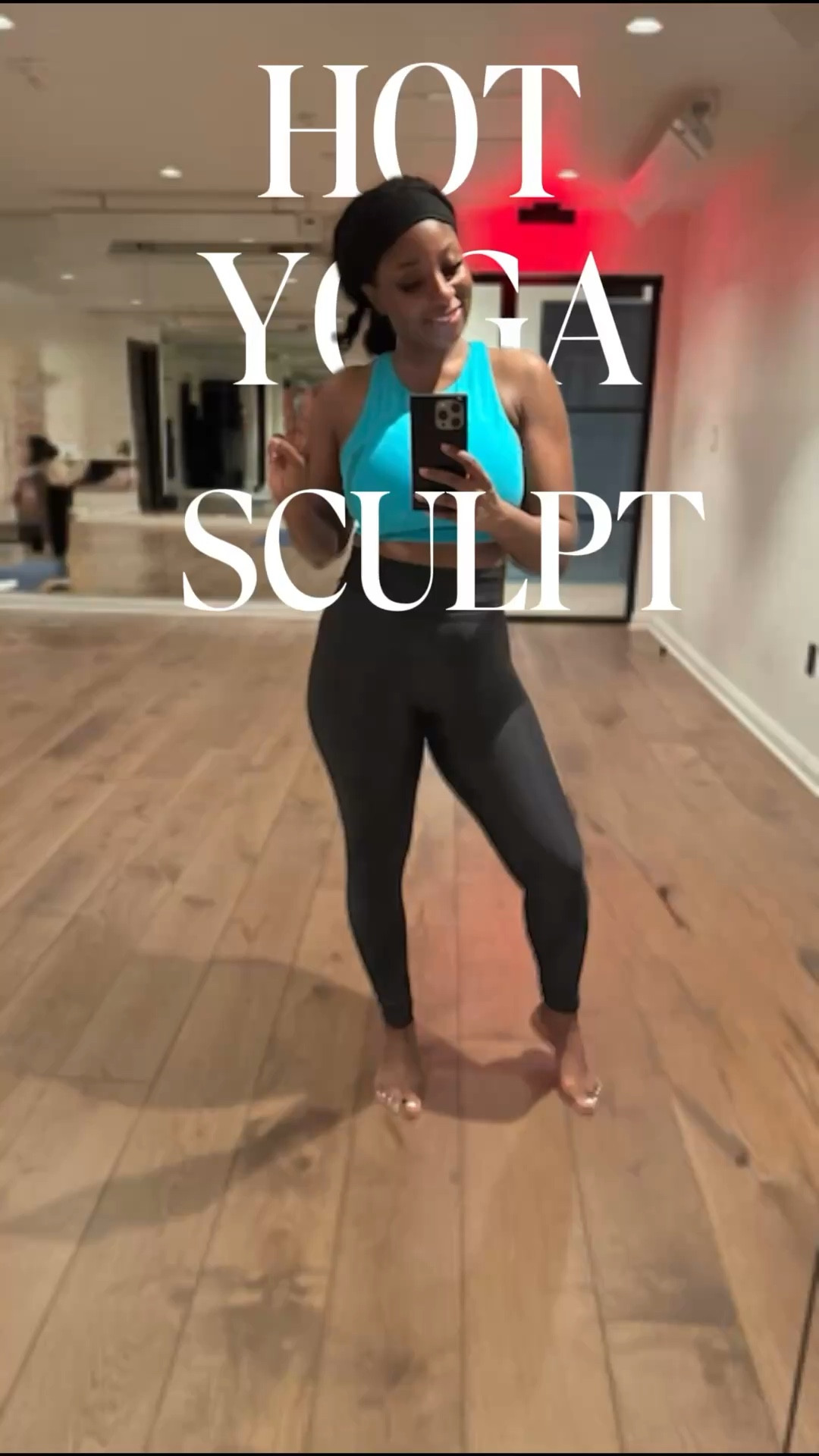 Perfect Hot Yoga Fit 
Stretchy breathable leggings matched with a active sport bra . I am wearing a size small in the leggings and large in the sports bra. 

#LTKActive #LTKfitness