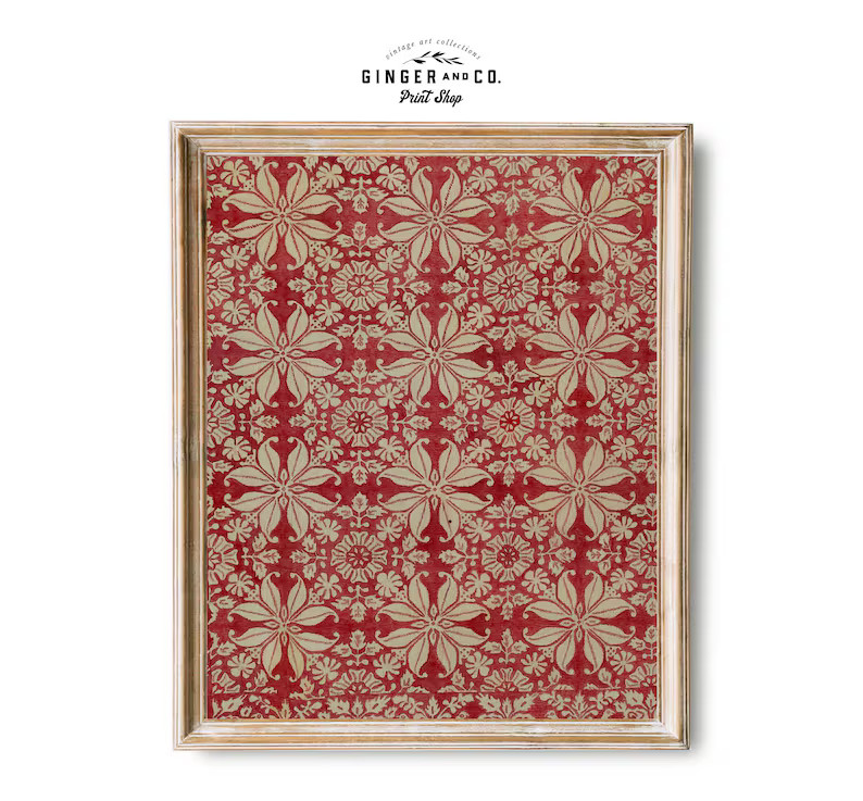 Flower Pattern Textile Design - PRINTABLE DIGITAL DOWNLOAD - Early 20th Century Vintage Drawing | Etsy (US)