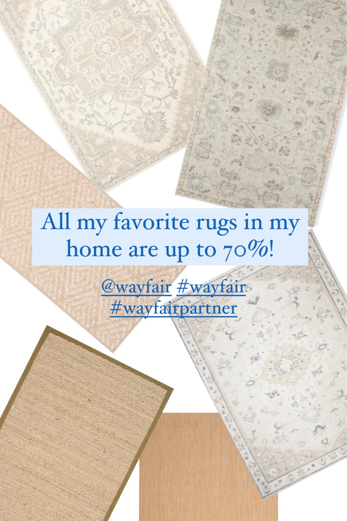 All of the rugs in my home are in major sale right now during Wayfair's Spring Savings event! Give your space an update with my favorite rugs up to 70% off with fast shipping @wayfair #wayfair #wayfairpartner 

#LTKHome #LTKSaleAlert