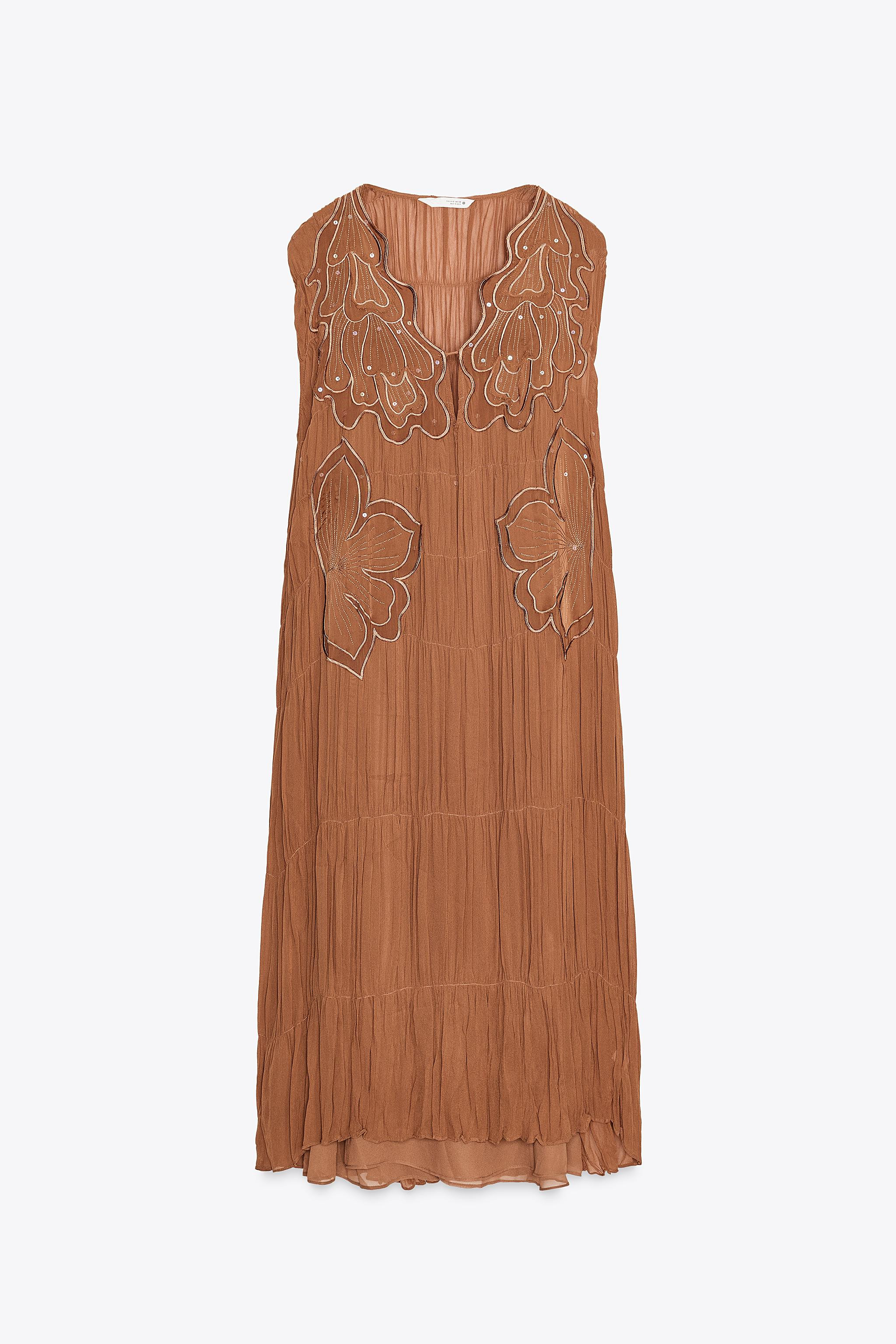 ZW COLLECTION RUCHED EMBROIDERED DRESS | Zara US