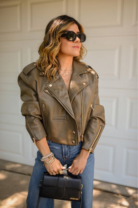 This amazing cropped faux leather jacket is part of the NSALE and under $60! Love the modern take on the shoulders and cropped length! So good!
Wearing size xs 

#LTKunder100 #LTKsalealert #LTKxNSale