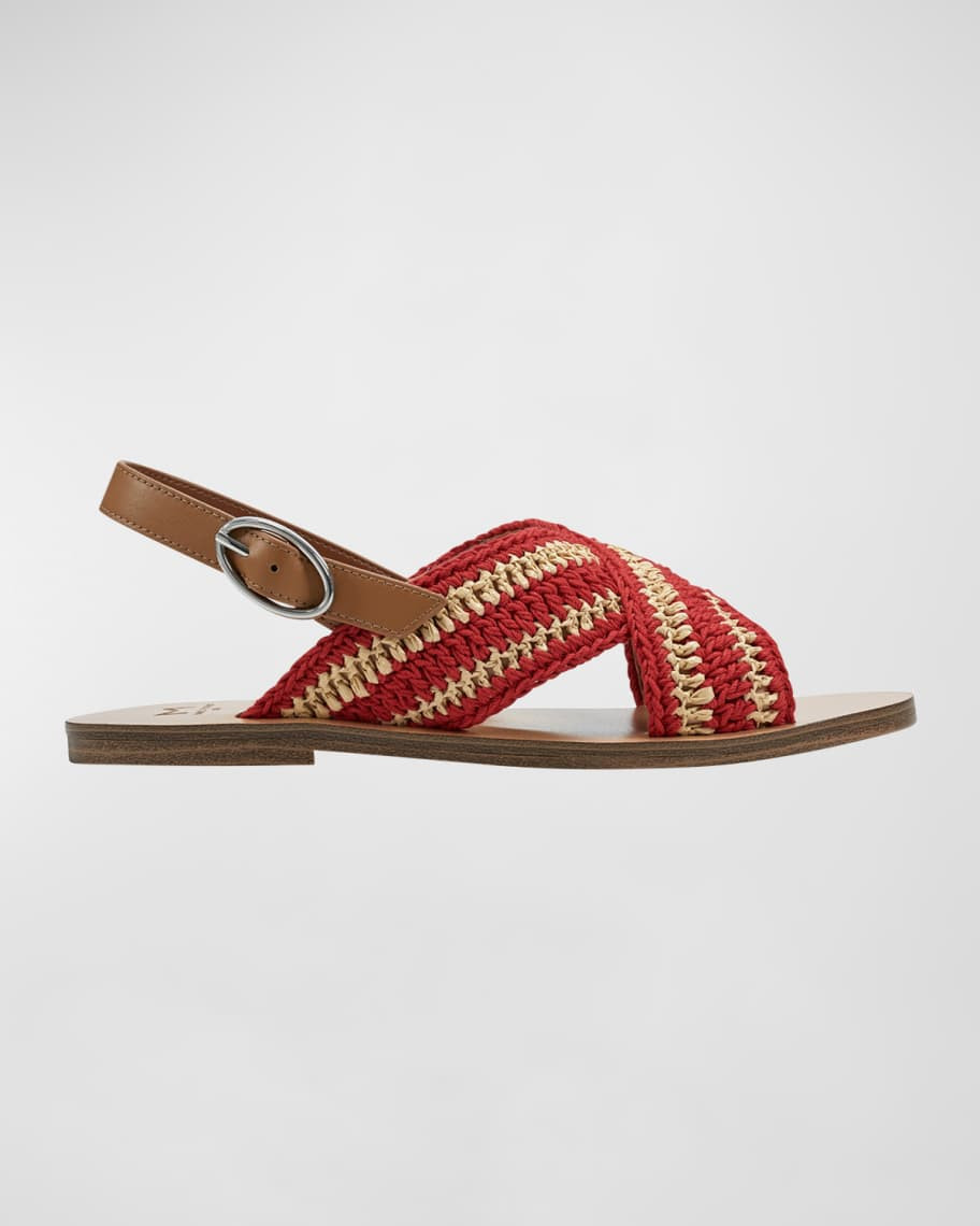 Marc Fisher LTD Lonnie Crisscross Knit Slingback Sandals | Neiman Marcus