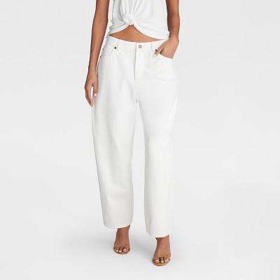 KBB by KAHLANA Women's Mid-Rise 'The Vintage Straight Leg Jeans' - White 0 | Target