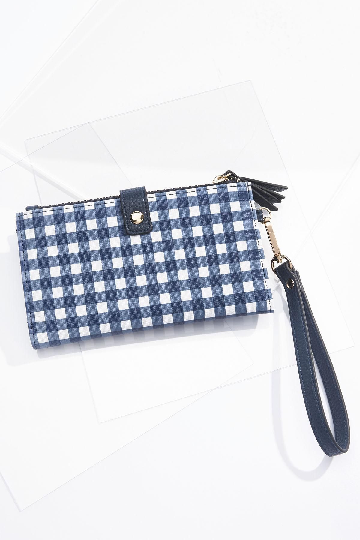 Navy Gingham Wristlet Wallet | Cato Fashions