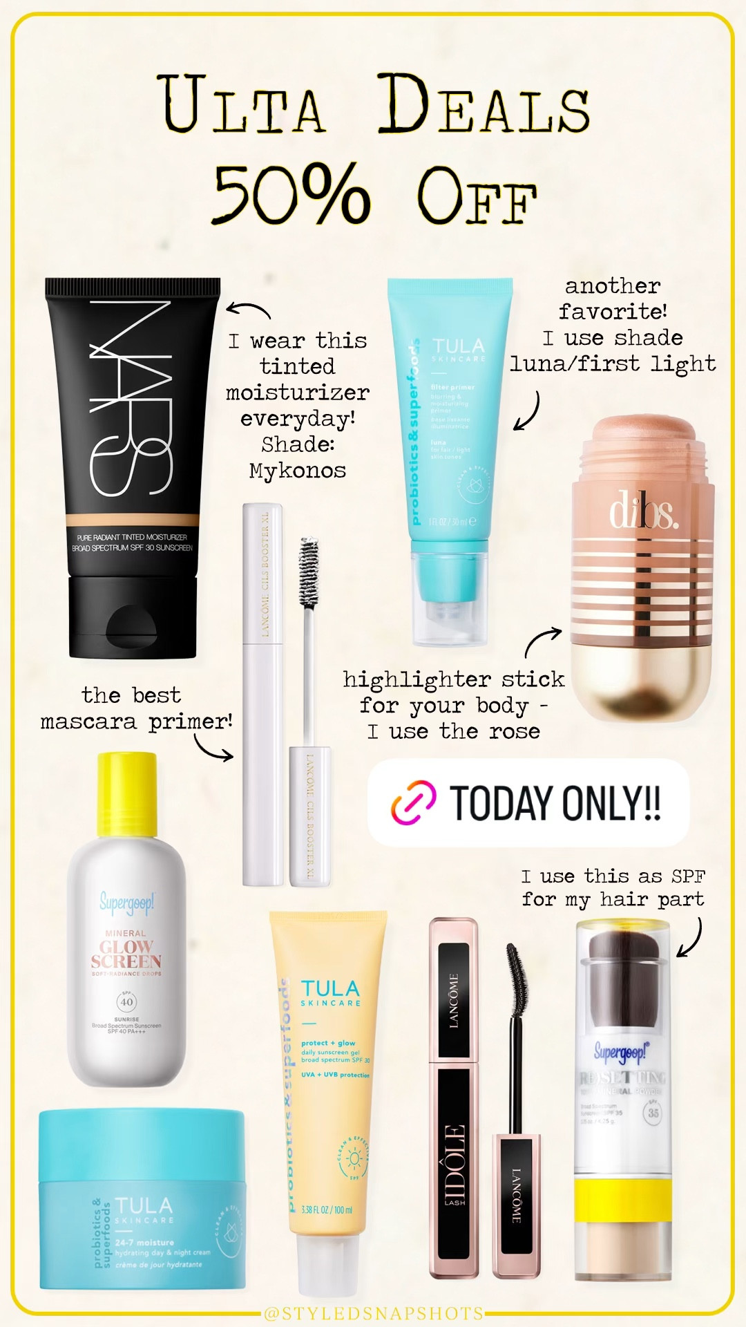 A few beauty favorites 50% off today only at Ulta 

#LTKSaleAlert #LTKBeauty
