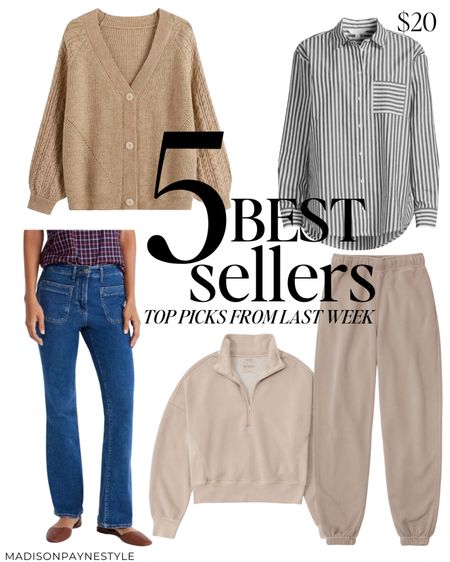 BEST SELLERS 🥰 last week’s best sellers include a cardigan under $35 that comes in more great neutral colors, a stripe button up for only $20, a pair of front patch pocket jeans, and a sweatshirt and matching sweatpants that come in great fall colors 

Best Sellers, Cardigan, Button-Up, Patch Pocket Jeans, Loungewear, Fall Outfits, Fall Fashion, Madison Payne

#LTKstyletip #LTKunder50 #LTKSeasonal