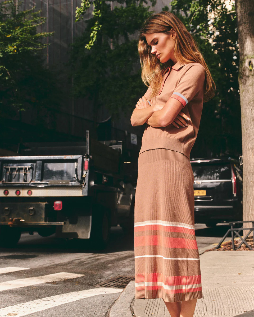 Avril Midi Skirt-Camel | Cartolina