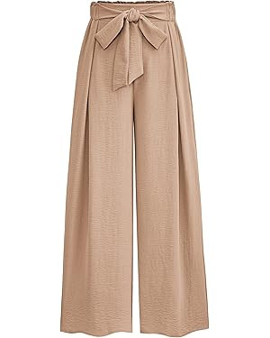 PRETTYGARDEN Women's Wide Leg Work Pants Business Casual High Waisted Loose Palazzo Trouser Summe... | Amazon (US)