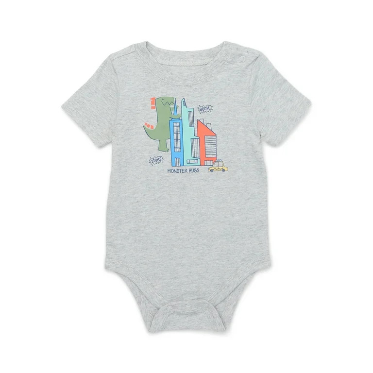 Garanimals Baby Boy Short Sleeve Brushed Jersey Graphic Bodysuit, Sizes 0-24 Months | Walmart (US)