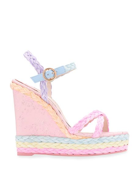 Sophia Webster Ines Pastel Wedge Espadrille Sandals | Neiman Marcus