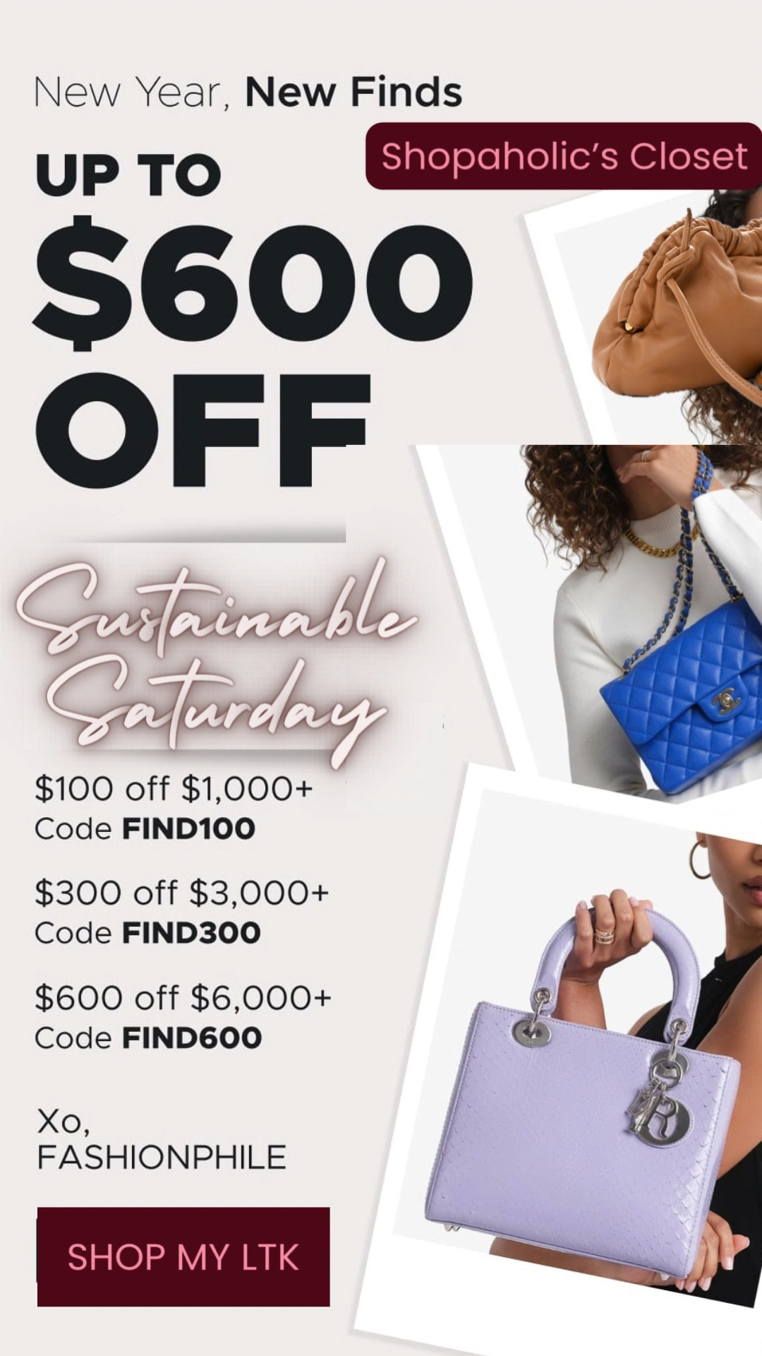 Happy Sustainable Saturday!

How about a little sustainable luxury? Shop Fashionphile and save up to $600 on top luxury brands.

#shopdeescloset #shopaholicscloset

#LTKSaleAlert