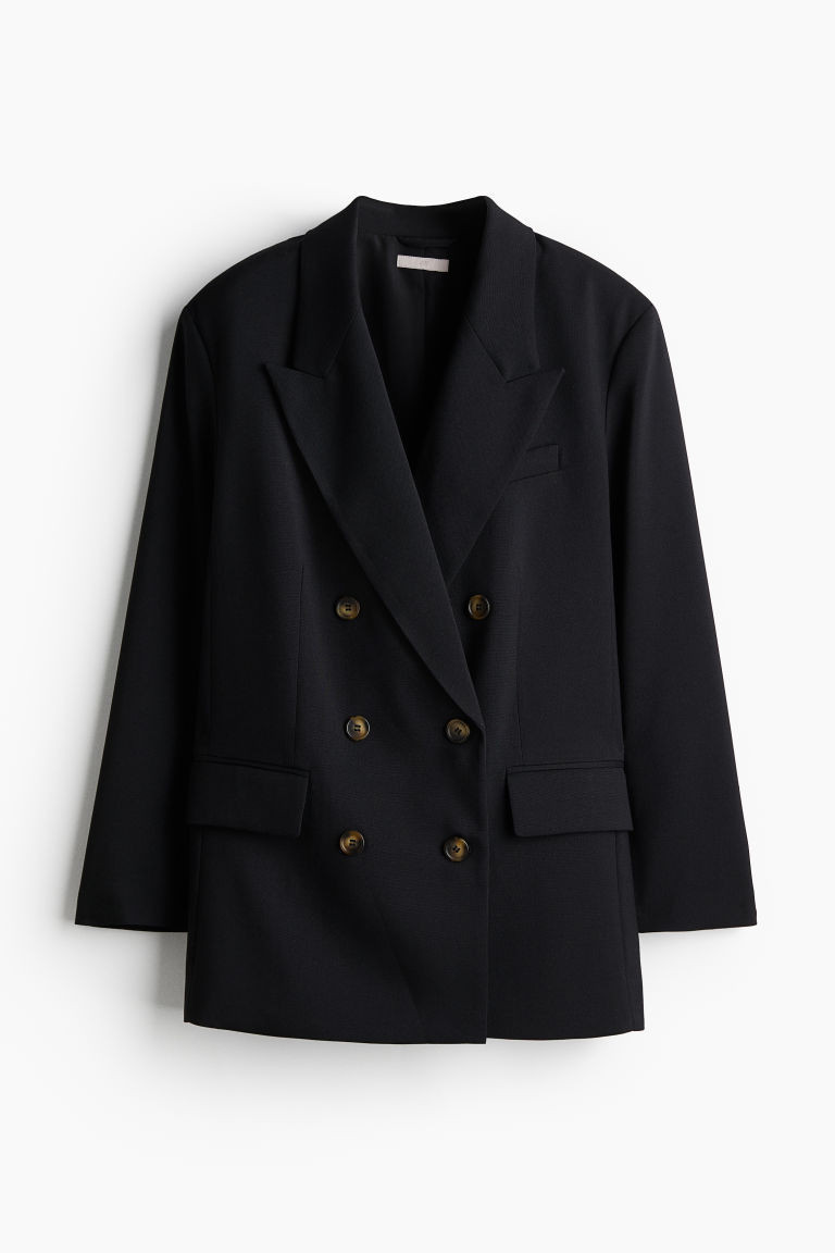 H & M - Zweireihiger Oversize-Blazer - Schwarz - Damen | H&M (DE, AT, CH, NL, FI)