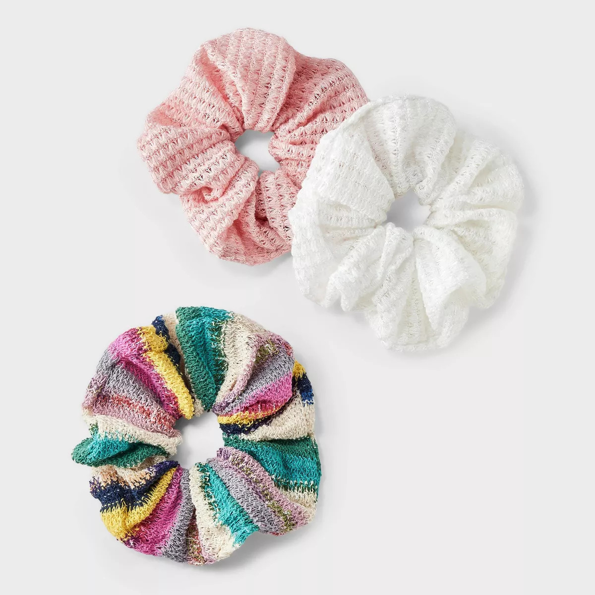 Knit Jumbo Hair Twister Set 3pc - Wild Fable™ White/Light Pink | Target