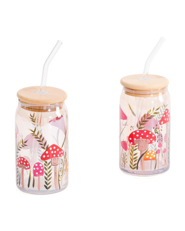 2pk Mushroom In Luster Amber Sipper Cups | TJ Maxx