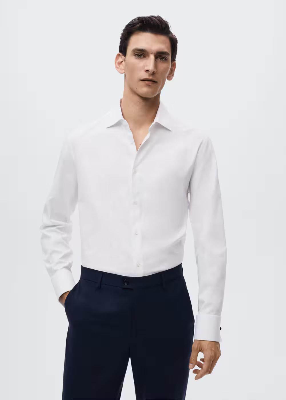 Slim fit cotton suit shirt -  Men | Mango Man USA | MANGO (US)