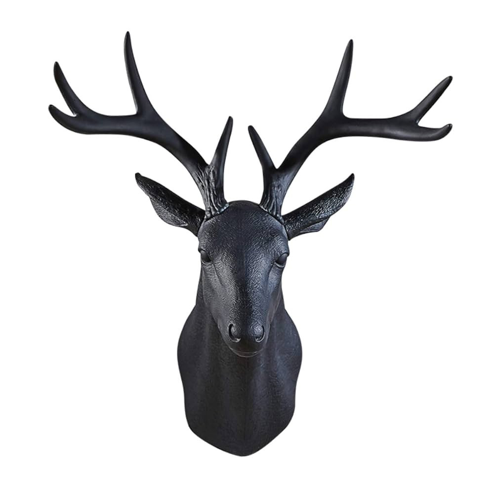 Notakia 20 inch Large Wall Charmers Black Faux Deer Head Faux Taxidermy Animal Head Wall Decor - ... | Amazon (US)
