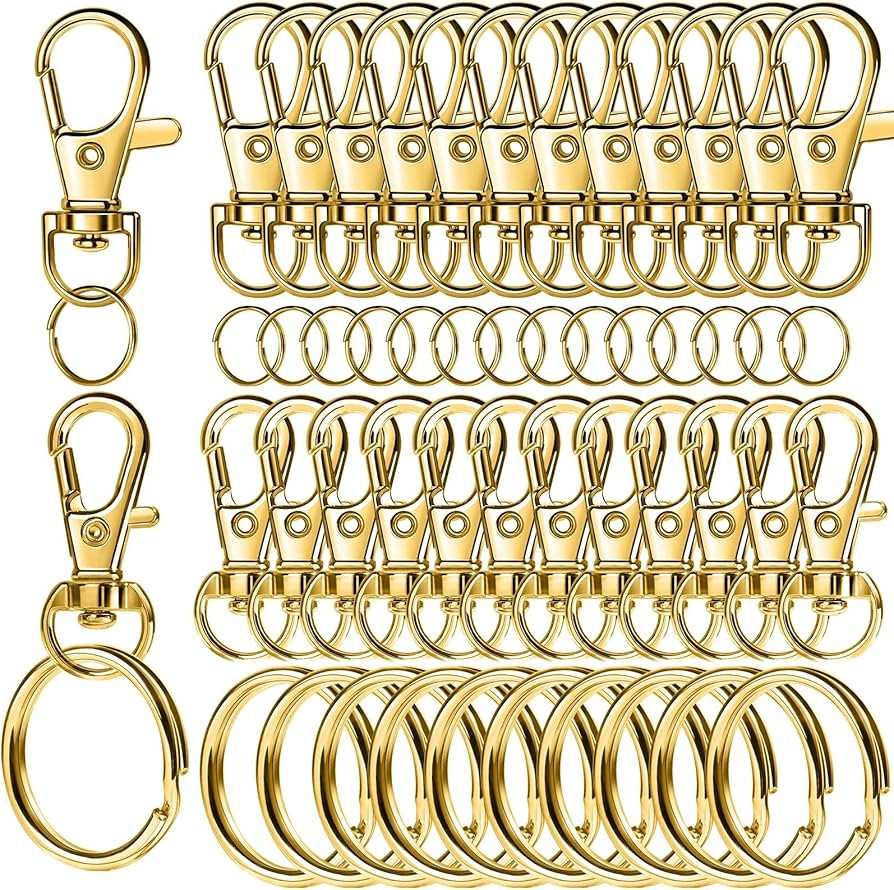 LEOBRO 60 PCS Swivel Snap Hooks and Key Rings, Keychain Clips and Key Chain Rings, Lobster Claw C... | Amazon (US)