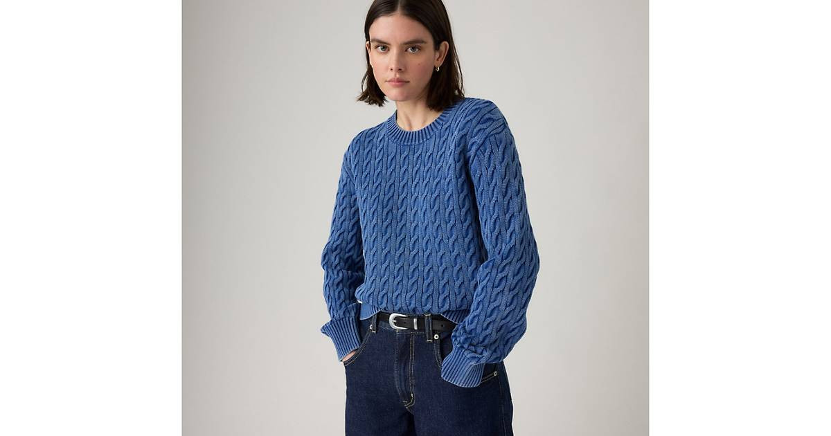 Boyfriend Cable Crewneck Pullover | Levi's US