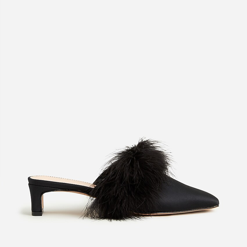 Layla mule heels with faux feathers | J. Crew US